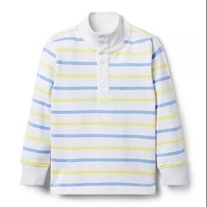 Janie and Jack Blue and Yellow Striped Quarter Snap Shirt